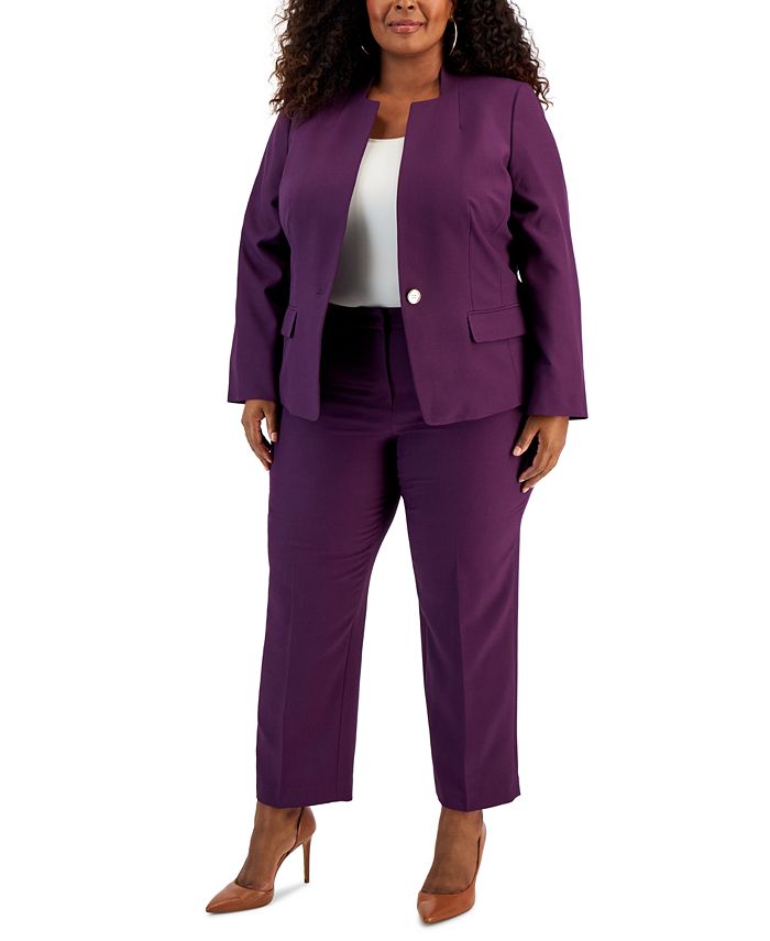 Le Suit Plus Size Single-Button Pants Suit - Macy's