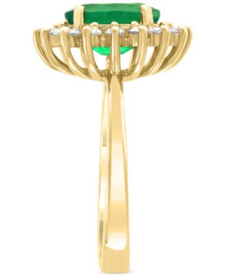 EFFY&reg; Sapphire (1-7/8 ct. t.w.) & Diamond (3/8 ct. t.w.) Halo Ring in 14k Gold (Also available in Emerald and White Gold)