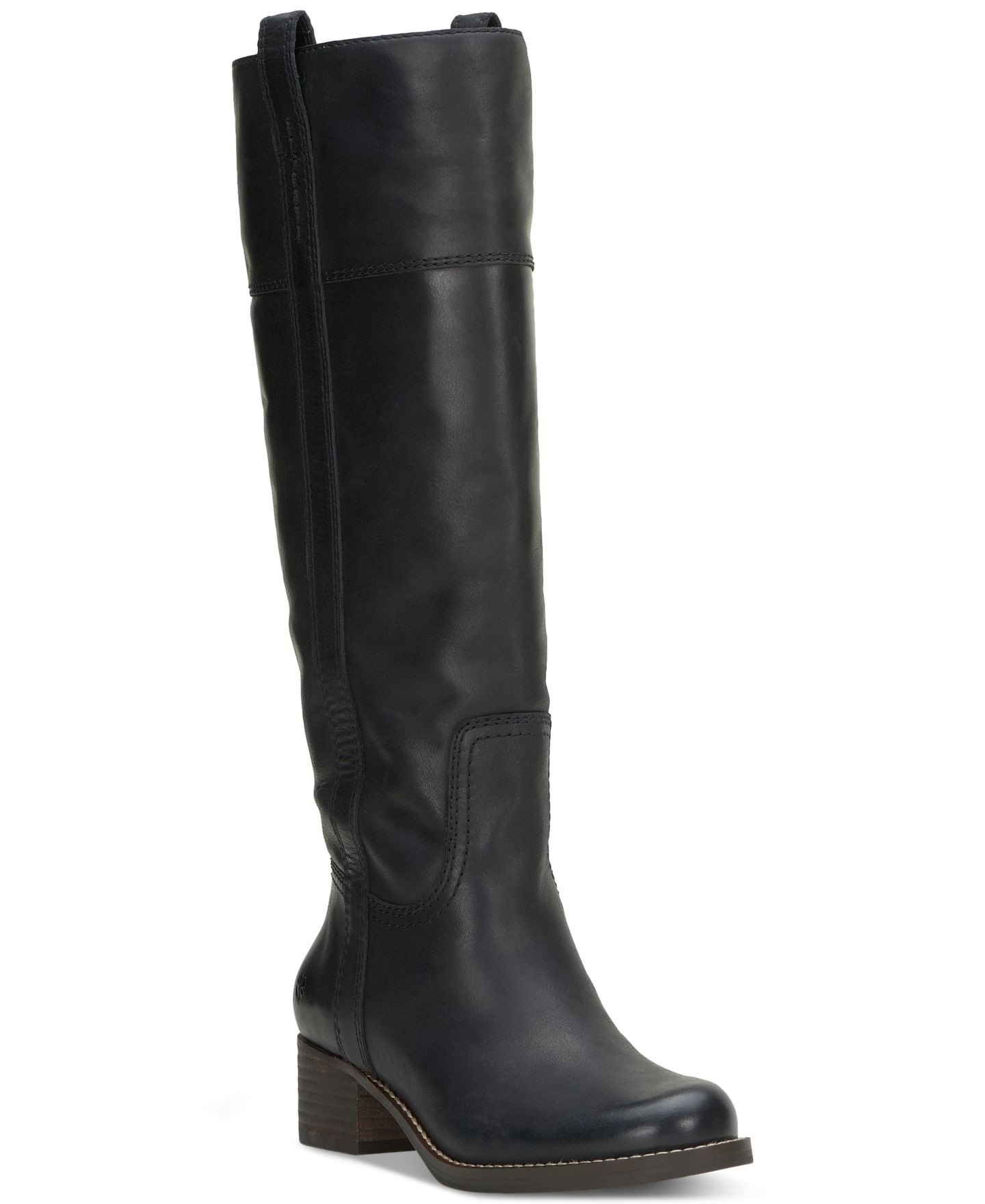 Женские ботинки Lucky Brand Hybiscus Knee High Riding, цвет: Чёрный кожаный — фото 1