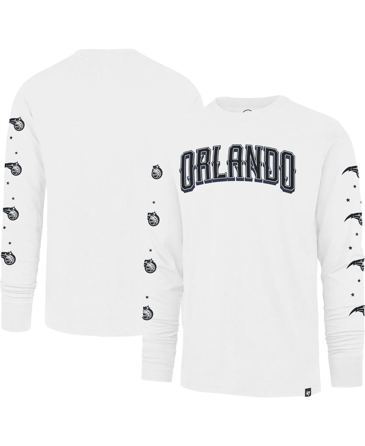47 Brand Men's ' White Orlando Magic City Edition Downtown Franklin Long Sleeve T-shirt