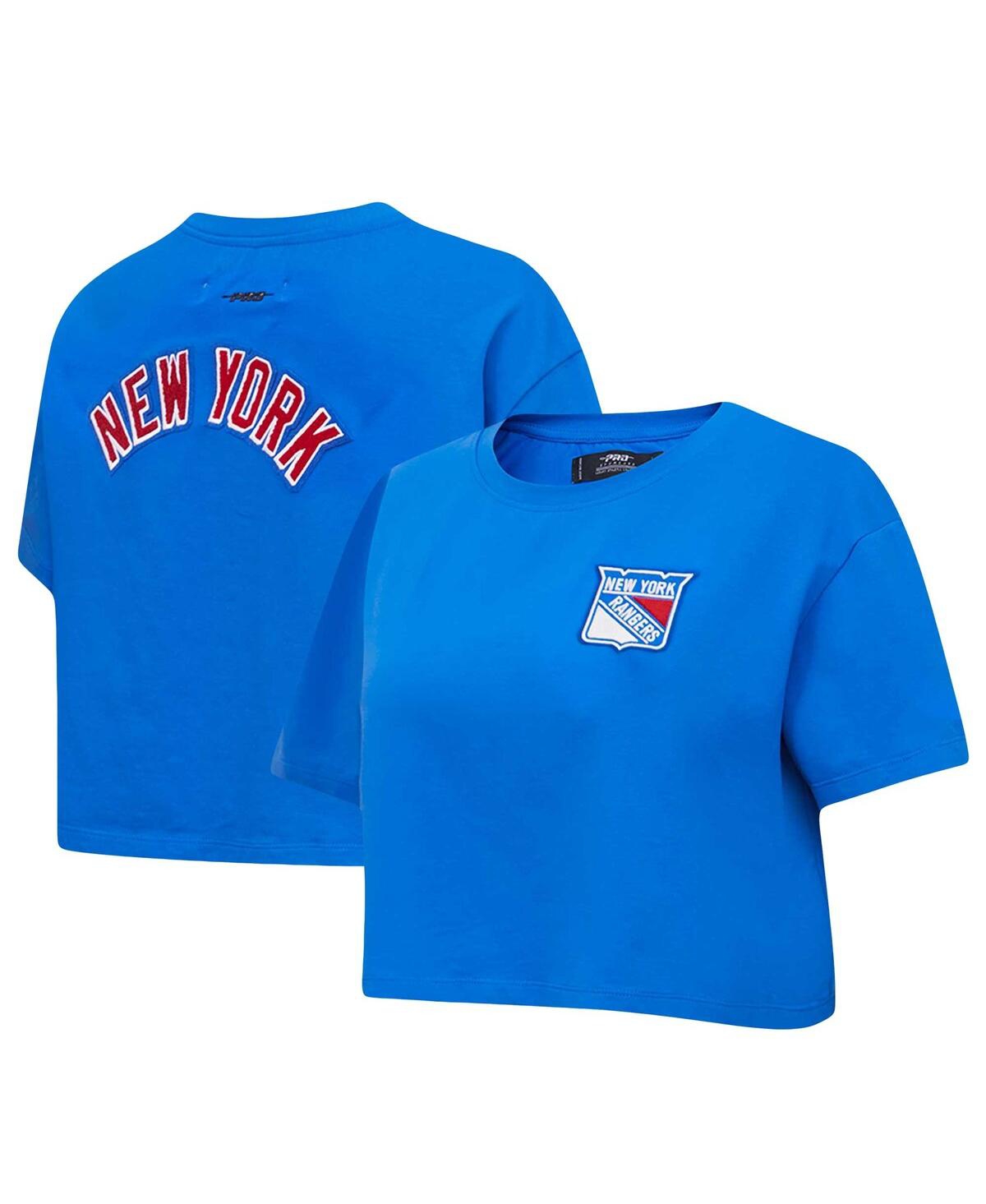 Women's Pro Standard Blue New York Rangers Classic Boxy Cropped T-shirt - Blue