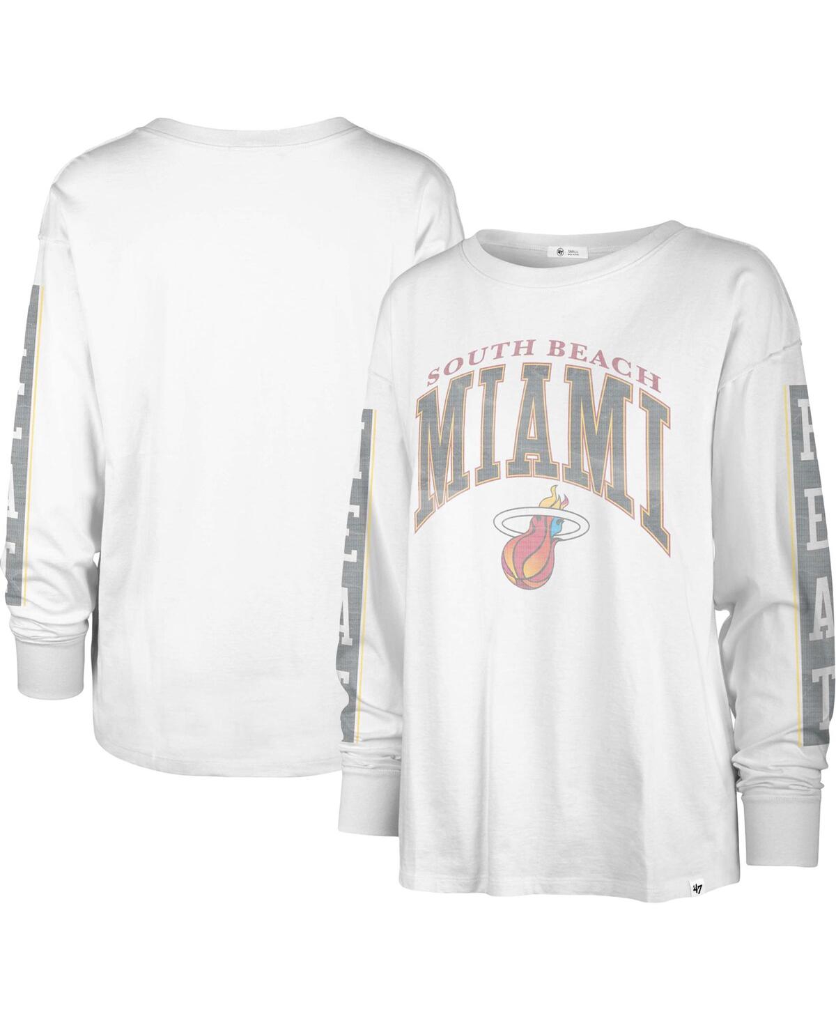 Shop 47 Brand Women's ' White Miami Heat City Edition Soa Long Sleeve T-shirt