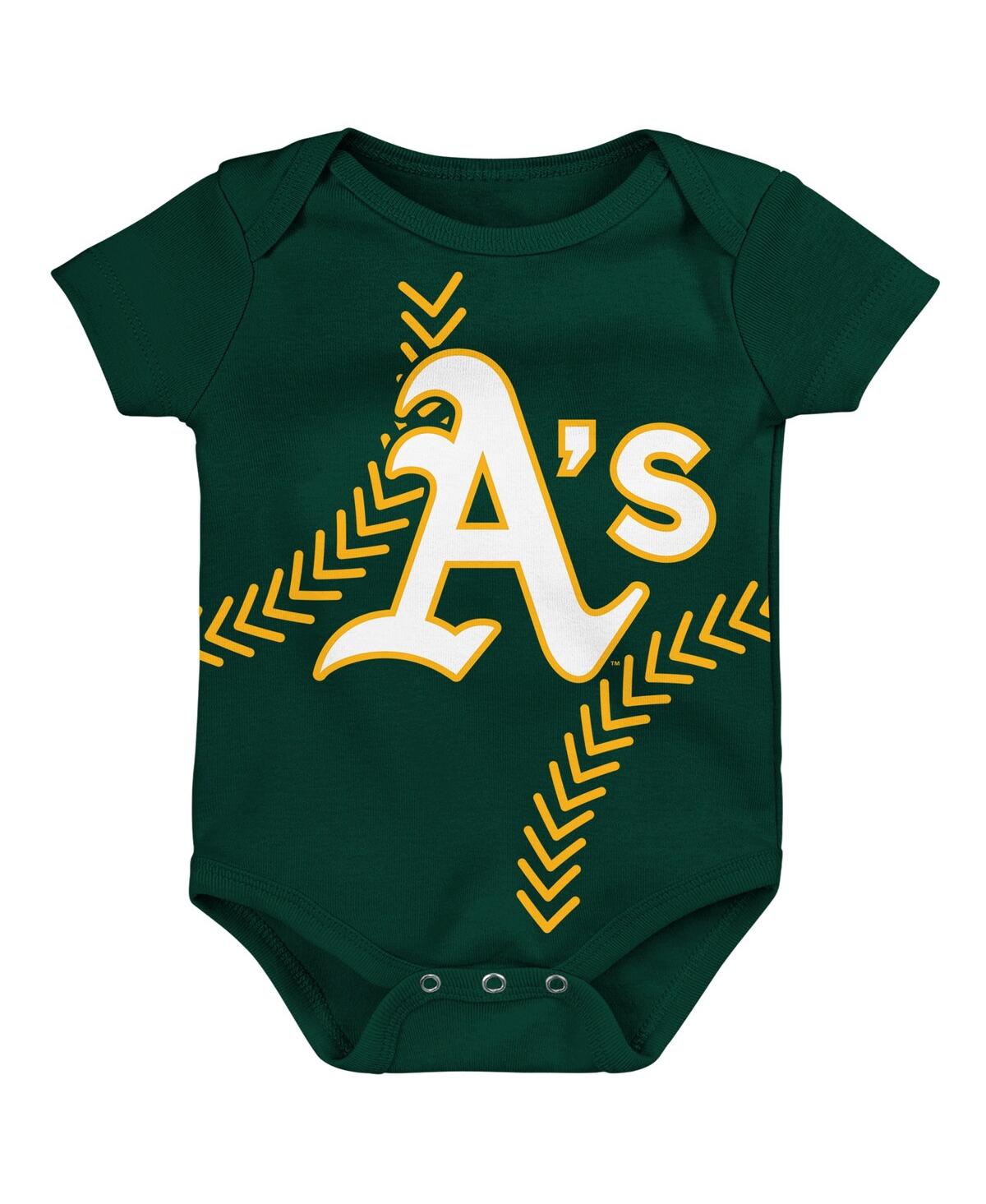 Outerstuff Babies' Newborn And Infant Boys And Girls Green Oakland Athletics Running Home Bodysuit