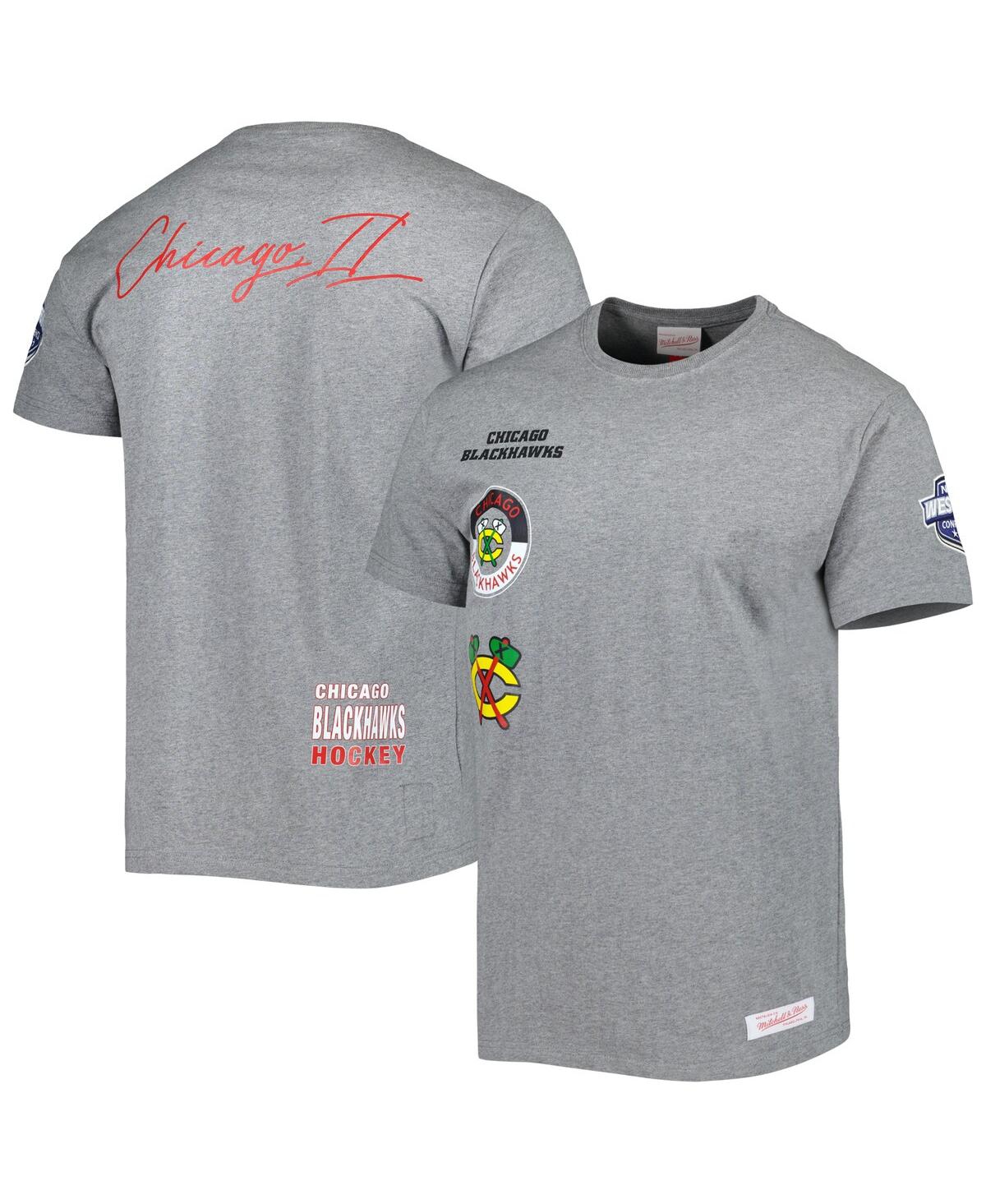 Mitchell & Ness Men's  Heather Gray Chicago Blackhawks City Collection T-shirt