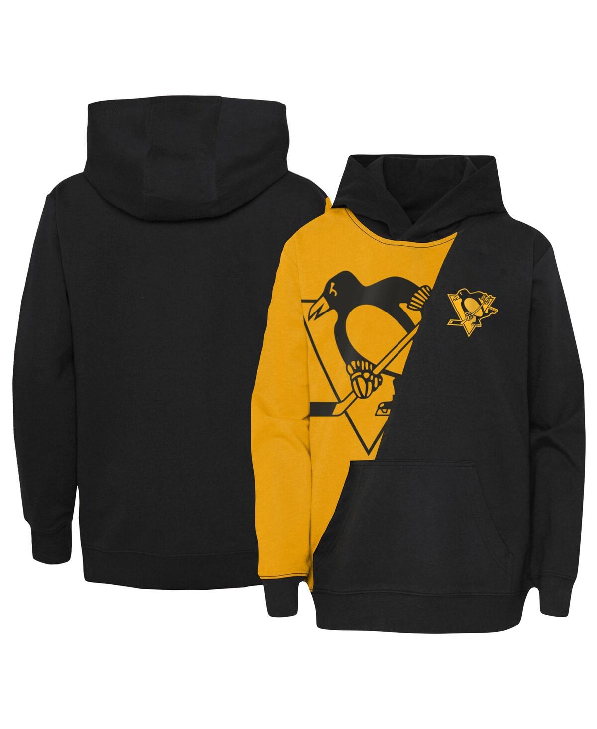 OUTERSTUFF BIG BOYS AND GIRLS GOLD PITTSBURGH PENGUINS UNRIVALED PULLOVER HOODIE