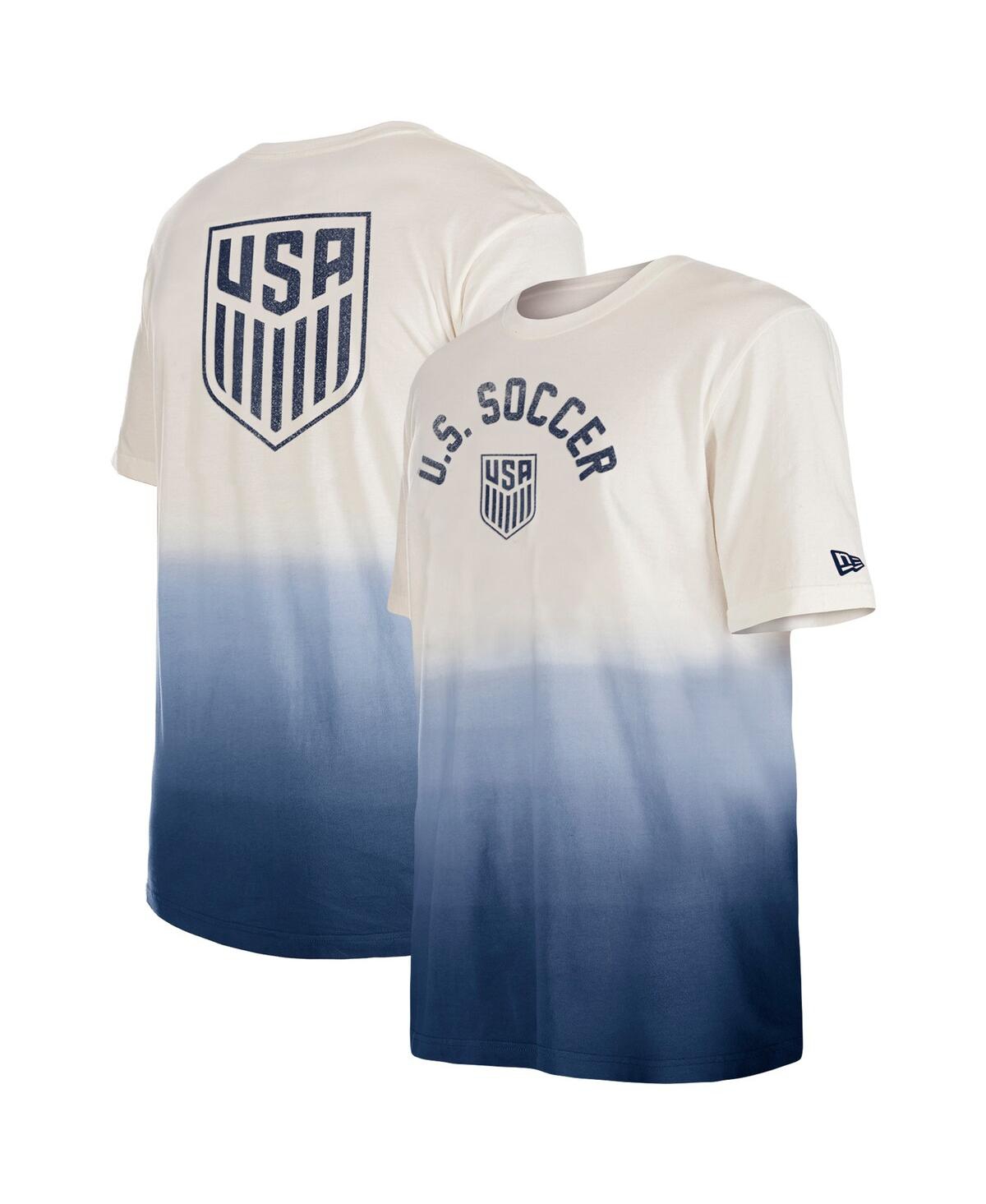 Shop New Era Men's  White And Navy Usmnt Throwback Dip-dye T-shirt In White,navy