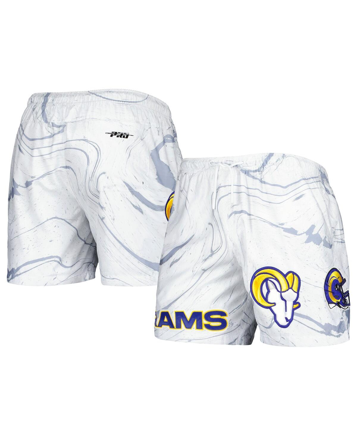 Pro Standard White Los Angeles Rams Allover Marble Print Shorts In White