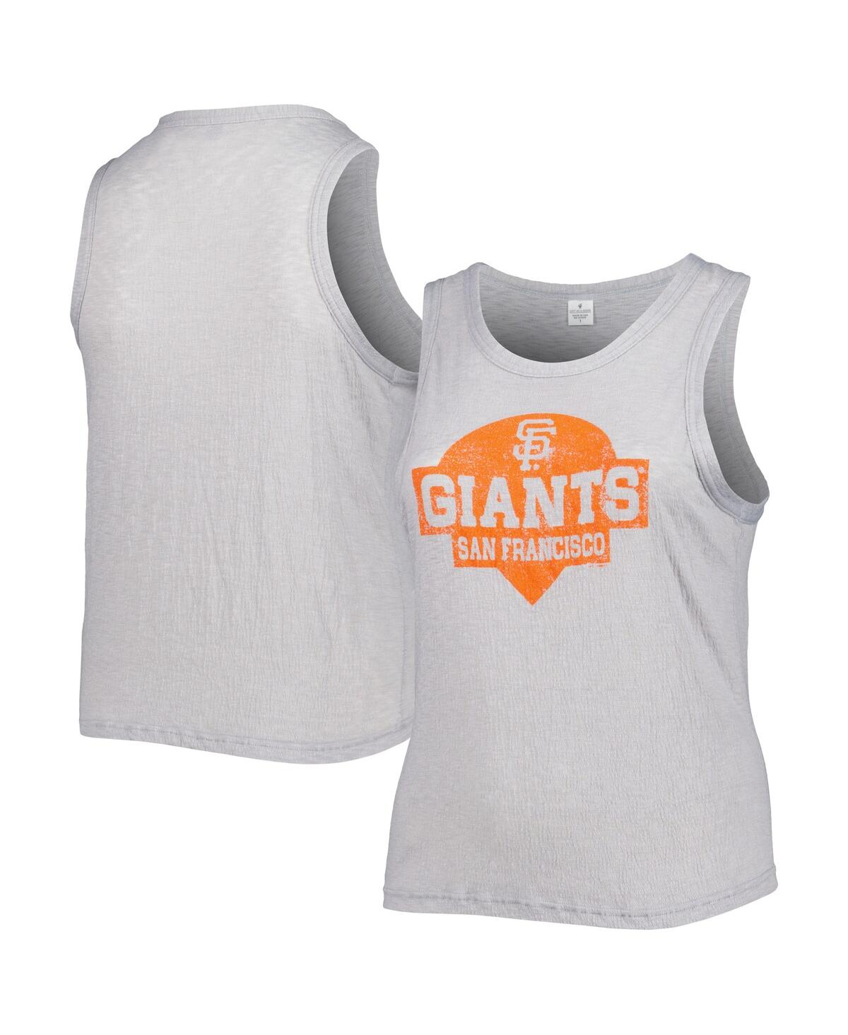 Shop Soft As A Grape Women's  Gray San Francisco Giants Plus Size High Neck Tri-blend Tank Top