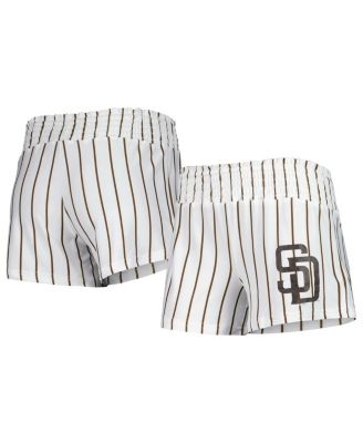 Women's White San Diego Padres Reel Pinstripe Sleep Shorts