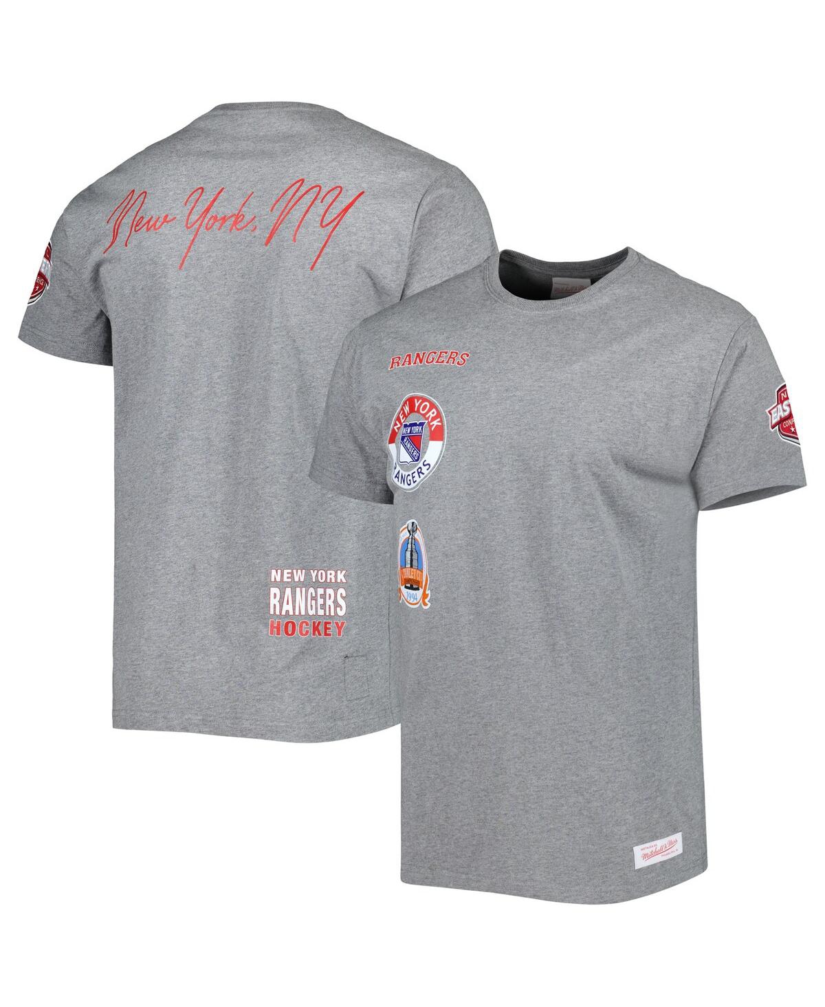 Shop Mitchell & Ness Men's  Heather Gray New York Rangers City Collection T-shirt