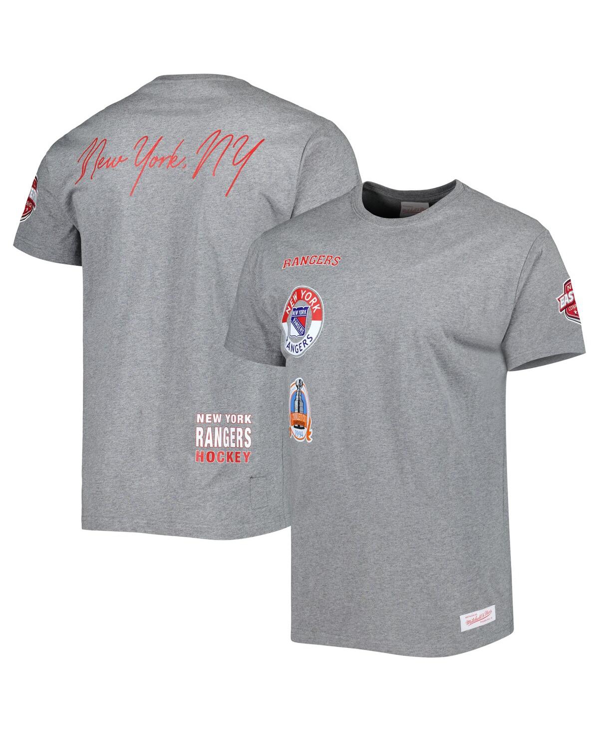 Mitchell & Ness Men's  Heather Gray New York Rangers City Collection T-shirt In Heather Gray