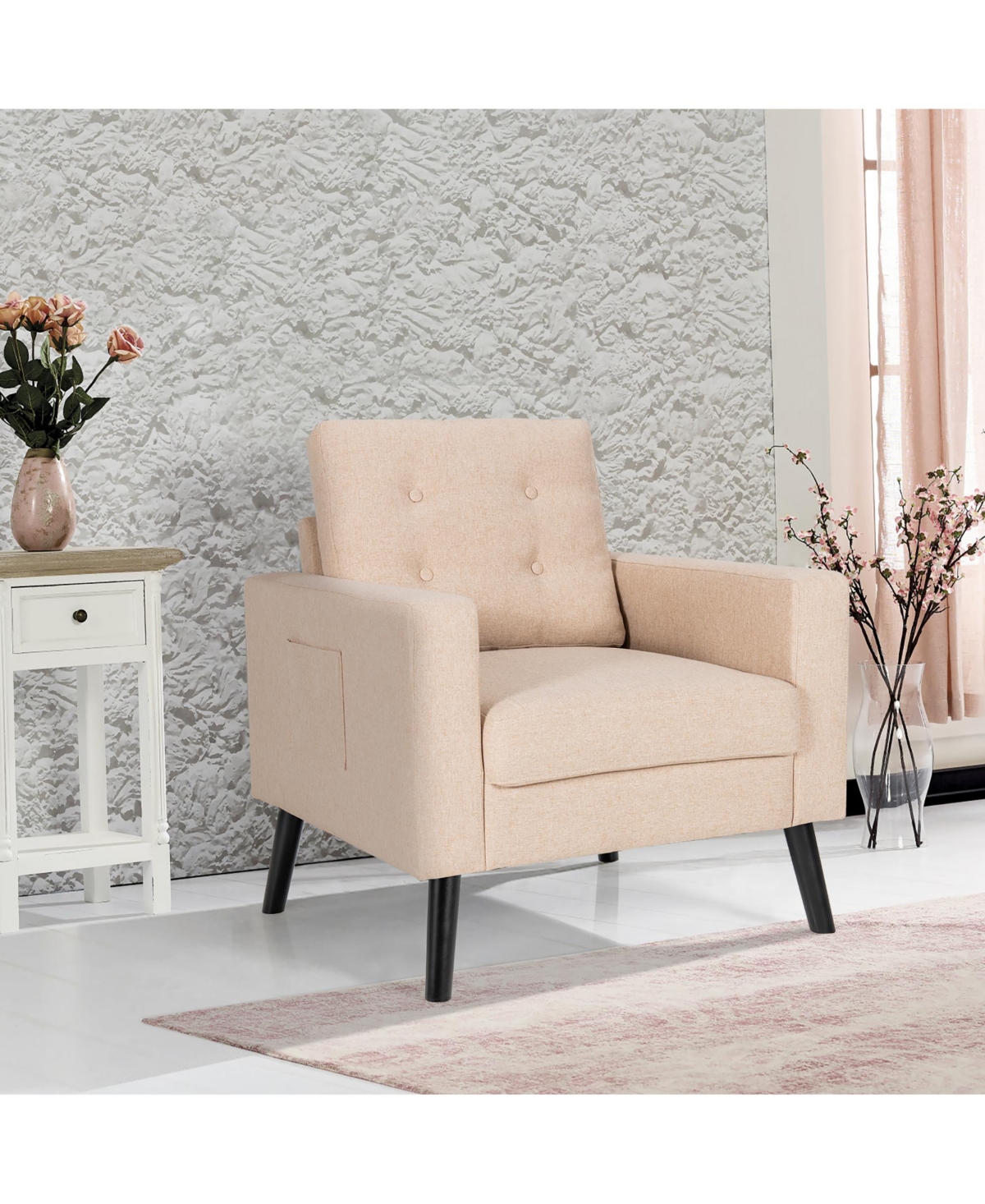 Costway Modern Accent Armchair Upholstered Single Sofa Chair