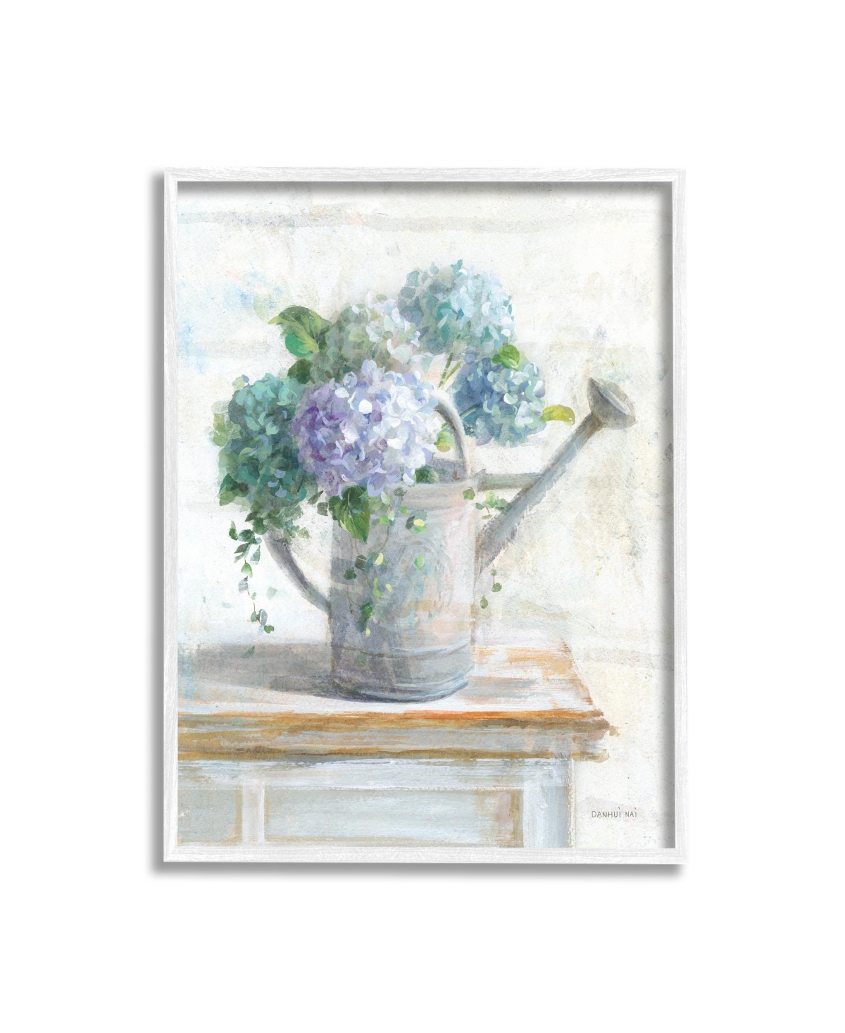 Stupell Industries Hydrangeas In Watering Can Framed Giclee Art, 24" X 1.5" X 30" In Multi-color