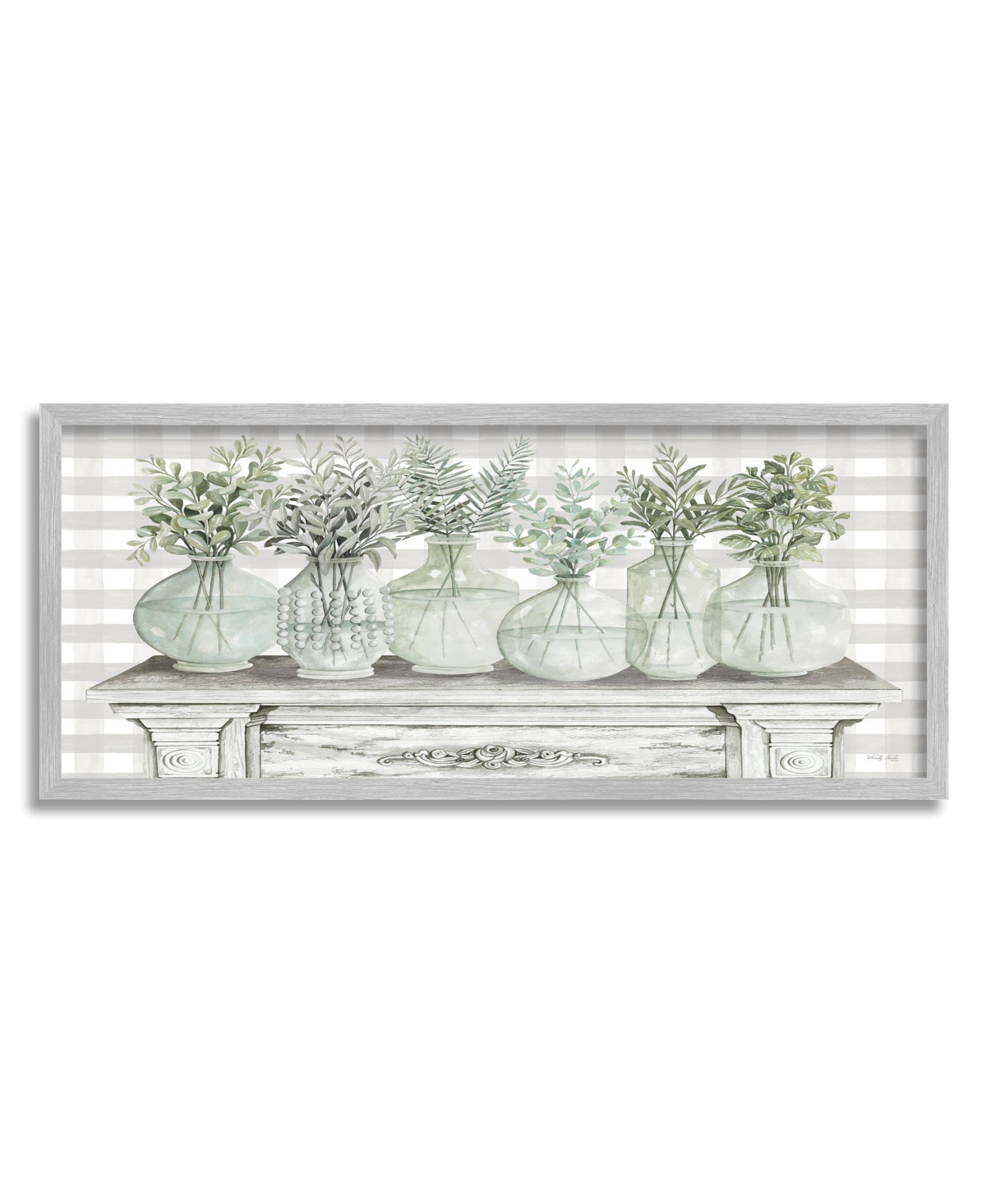 Stupell Industries Country Plant Herb Jars Framed Giclee Art, 10" X 1.5" X 24" In Multi-color