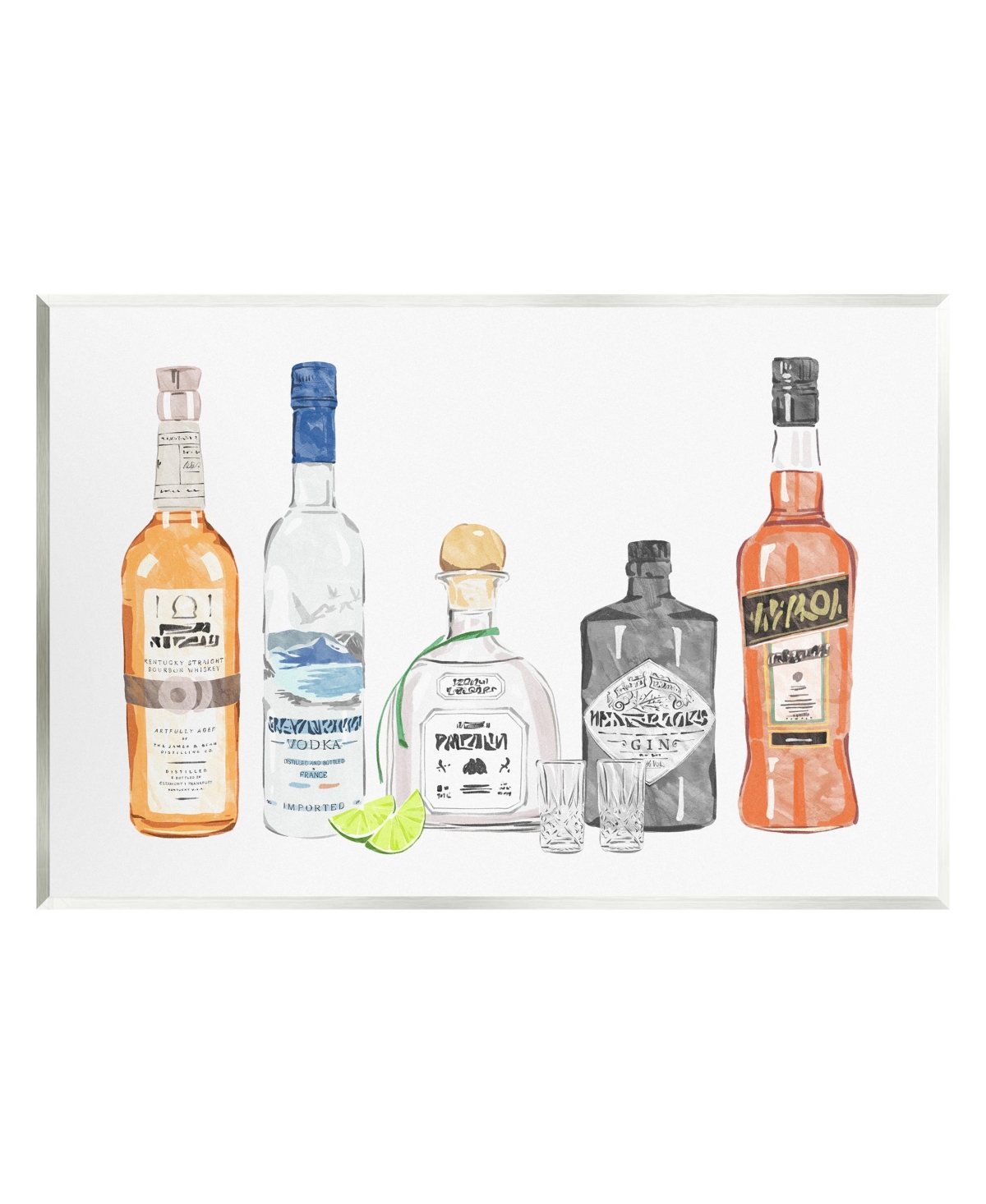 Stupell Industries Mixed Bar Liquor Bottles Wall Plaque Art, 13" X 19" In Multi-color