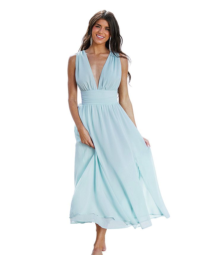 CUPSHE Women's X Madison Beach Wedding Something Blue Chiffon Maxi