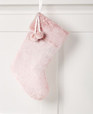 Holiday Lane - Stockings Pink Plush Stocking