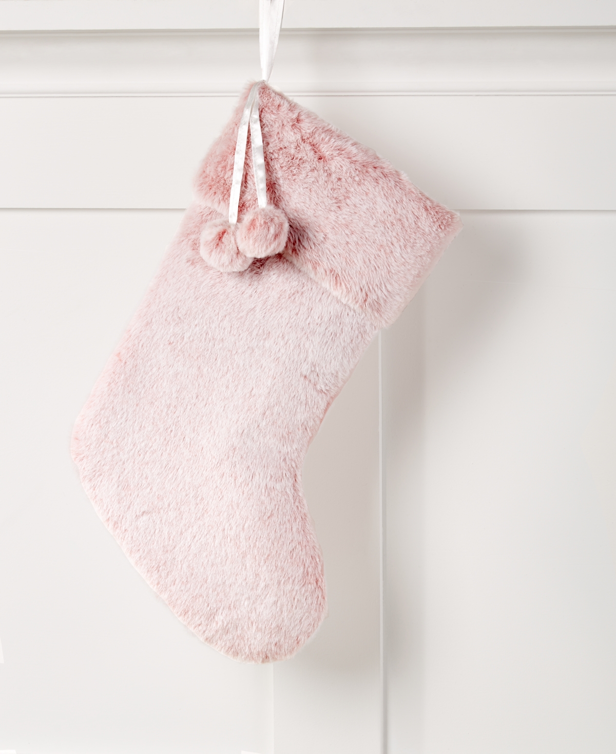 Holiday Lane Stockings Pink Plush Stocking, Created For Macy's In No Color