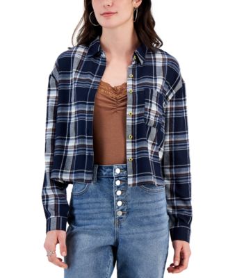 Self Esteem - Juniors' Plaid Flannel Shirt