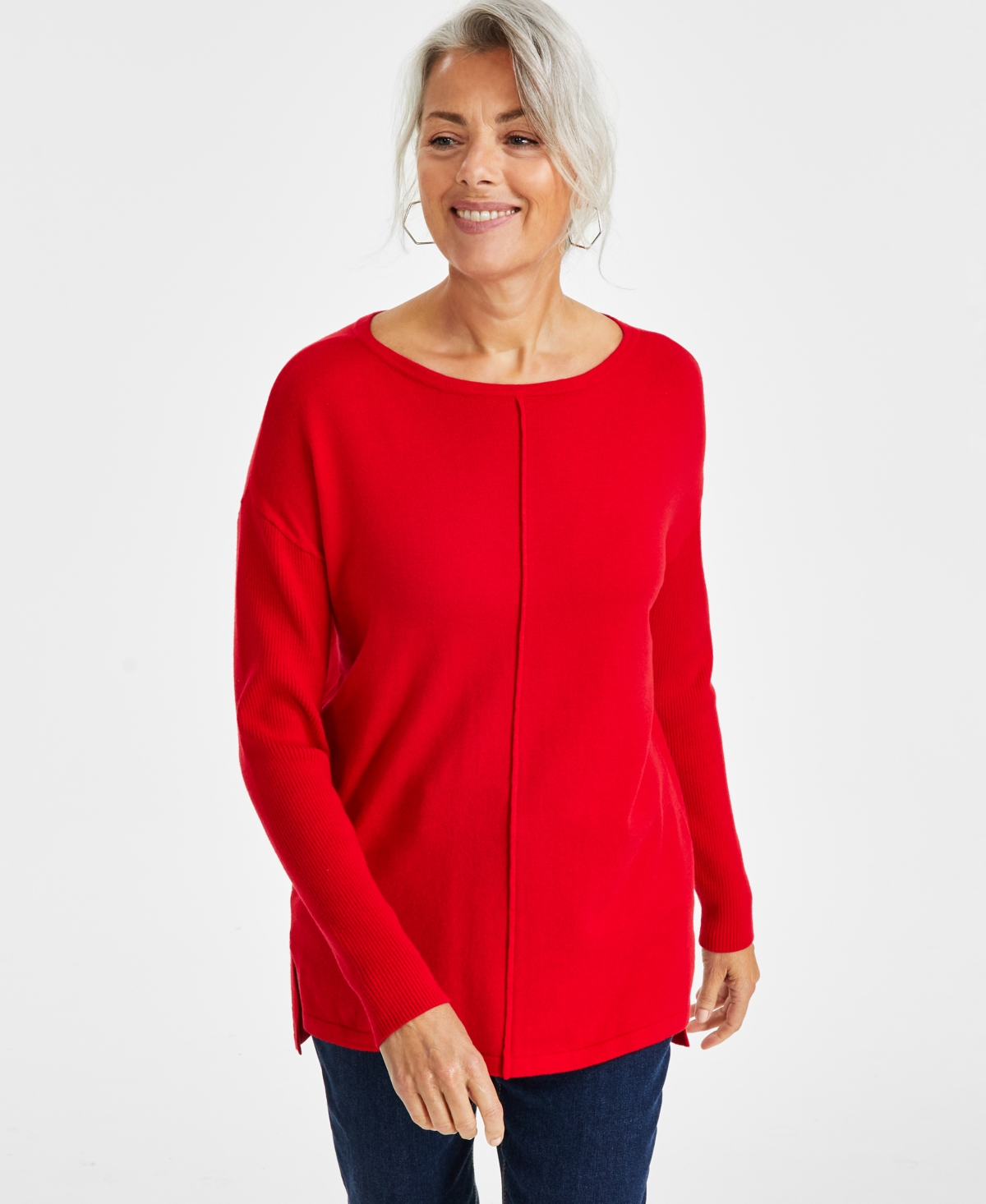 STYLE & CO PETITE SEAMED TUNIC, CREATED FOR MACY'S