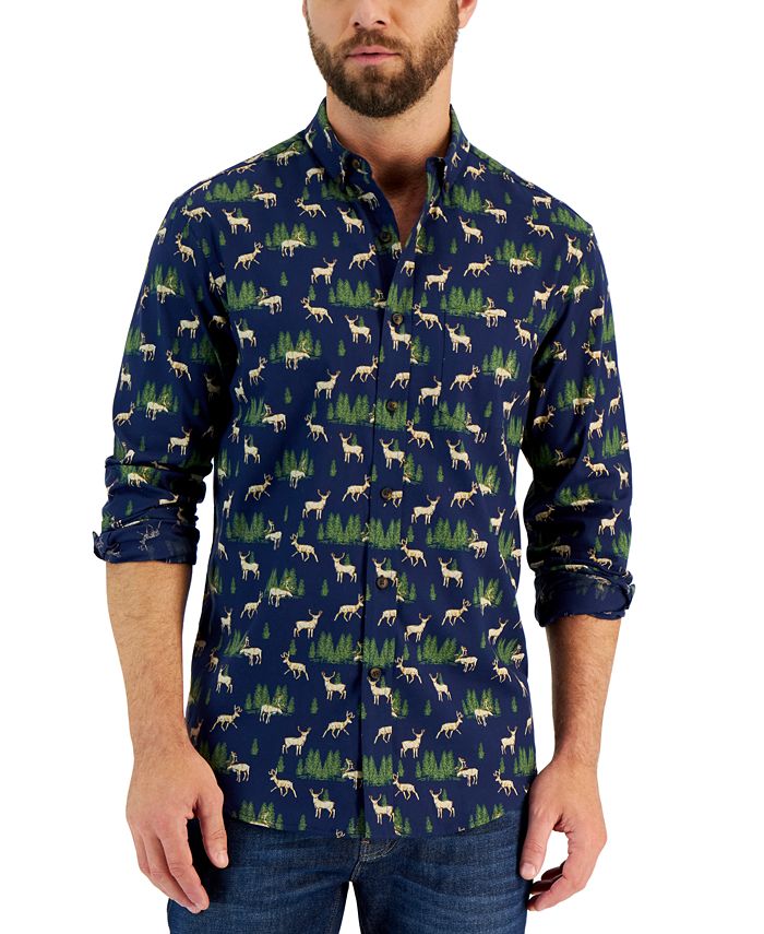 Club Room Men's Deer Mountain Long Sleeve Shirt, Created for Macy's ...