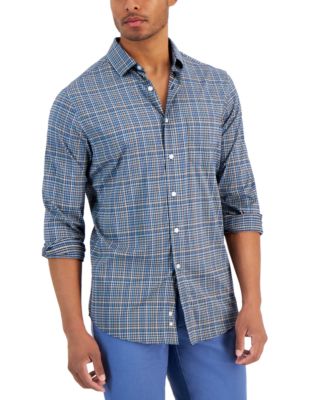 Club Room - Men's Regular-Fit Usher Tech Plaid Woven Shirt