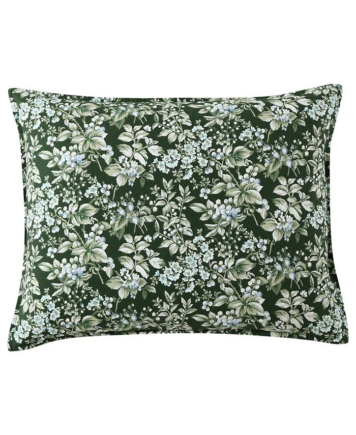 Laura Ashley Bramble Floral Cotton Reversible 7 Piece Comforter Set