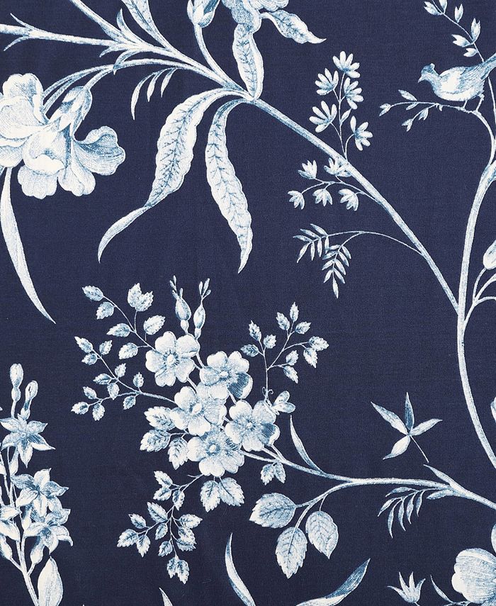 Laura Ashley Branch Toile Cotton Reversible 7 Piece Comforter Set, King