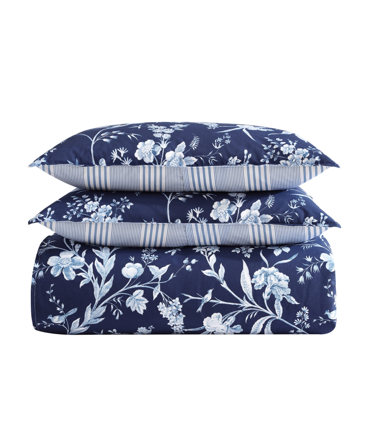 Laura Ashley Branch Toile Cotton Reversible 7 Piece Duvet Cover Set