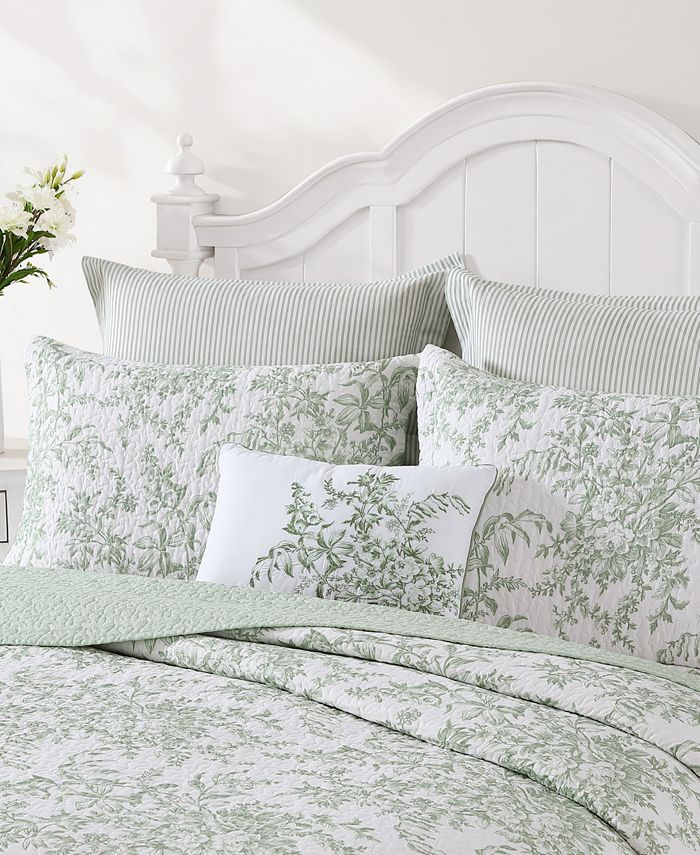 Laura Ashley Bedford Embroidered Decorative Pillow, 14" x 20" Macy's