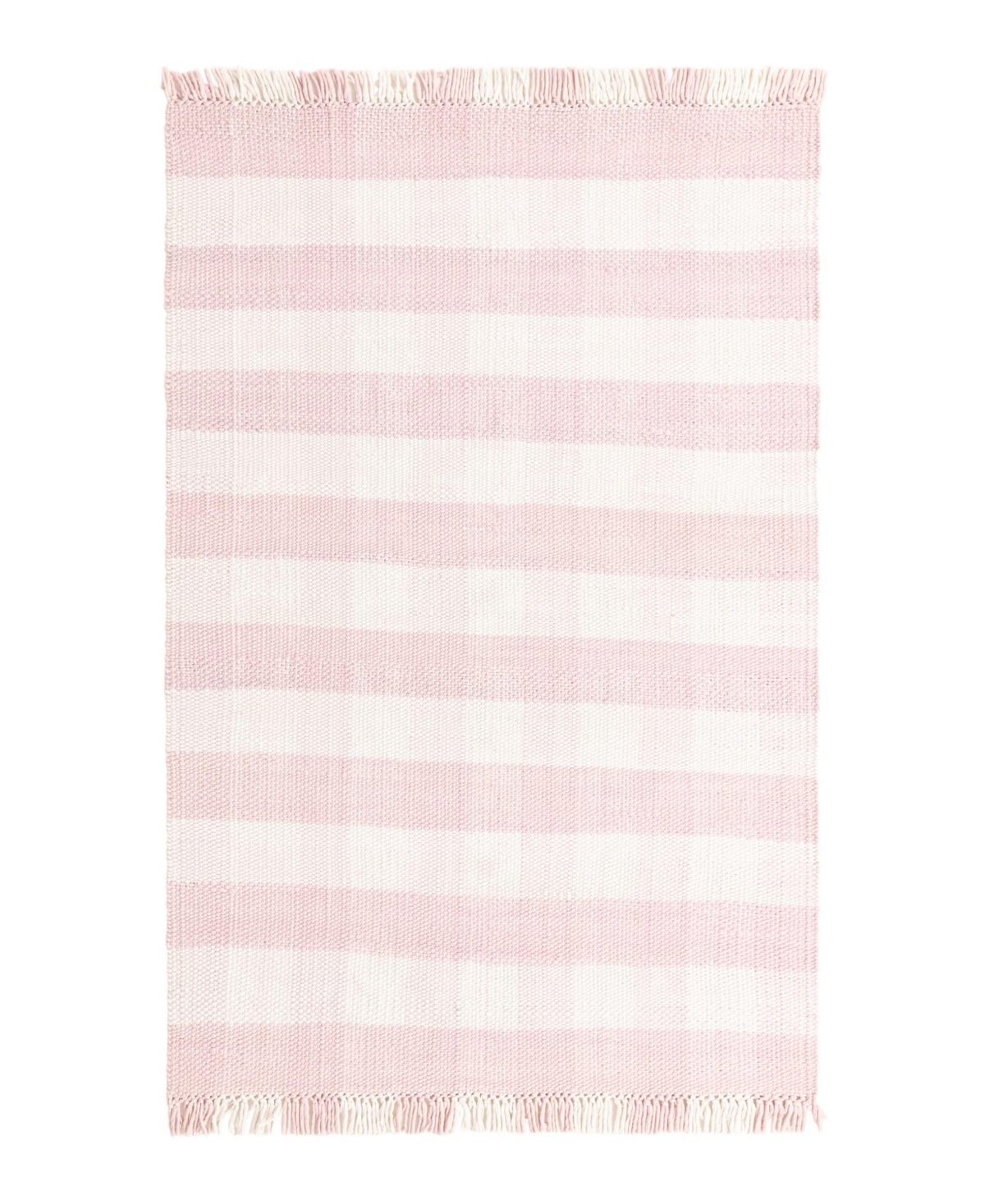 Bayshore Home Pure Plaid Indoor Outdoor Washable Ppd-01 6'1in x 9' Area Rug - Pink