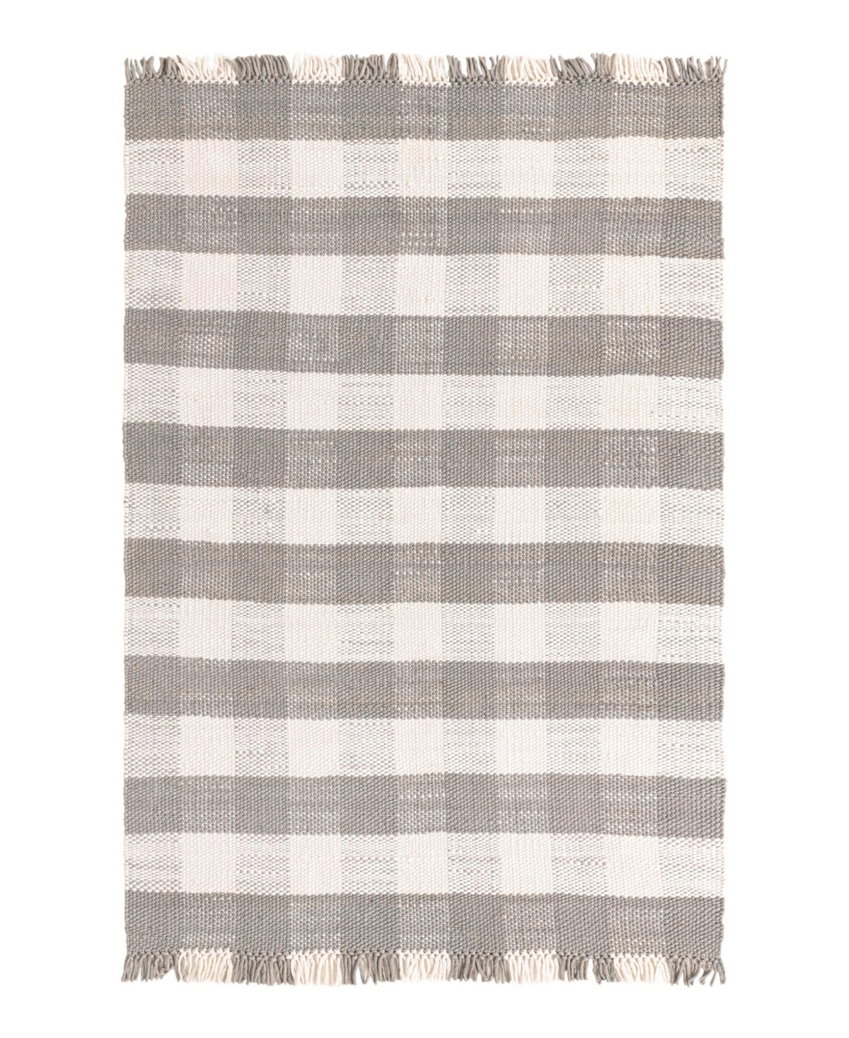 Bayshore Home Pure Plaid Indoor Outdoor Washable Ppd-01 6'1in x 9' Area Rug - Gray