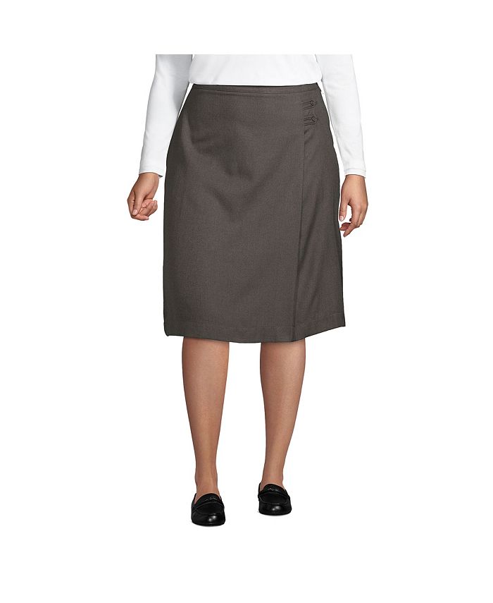 Lands' End Plus Size School Uniform Solid A-line Skirt Below the Knee ...