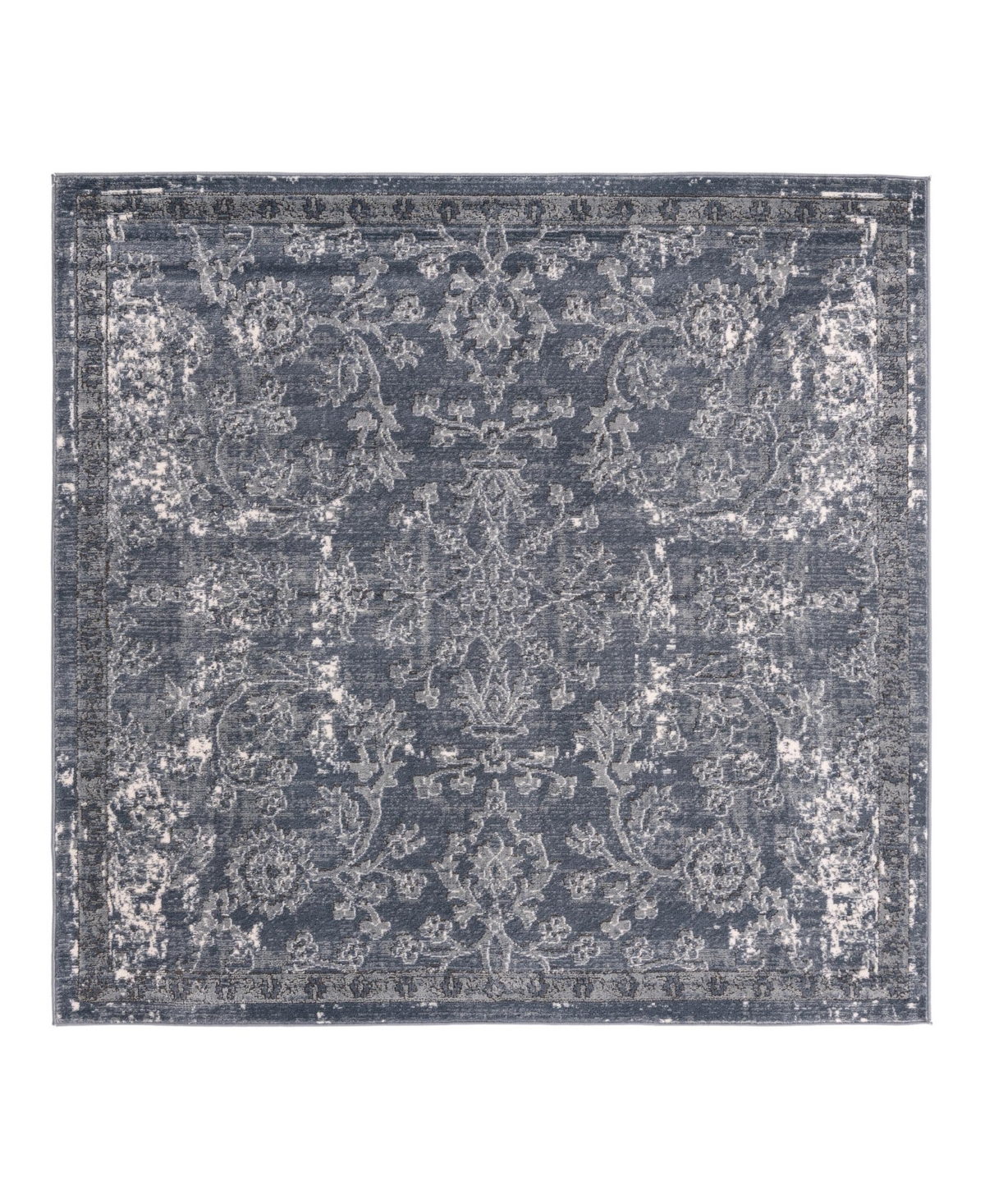 Bayshore Home Wheeler Wlr-02 6' X 6' Square Area Rug In Blue