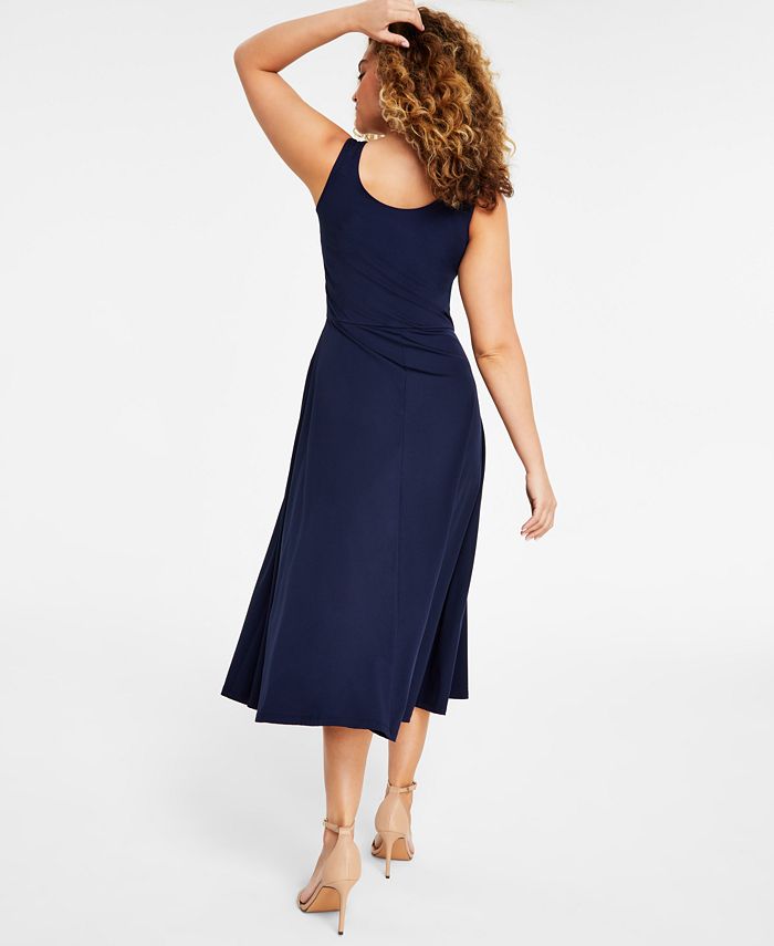 MSK Solid Fit-And-Flare Midi Tank Dress - Macy's