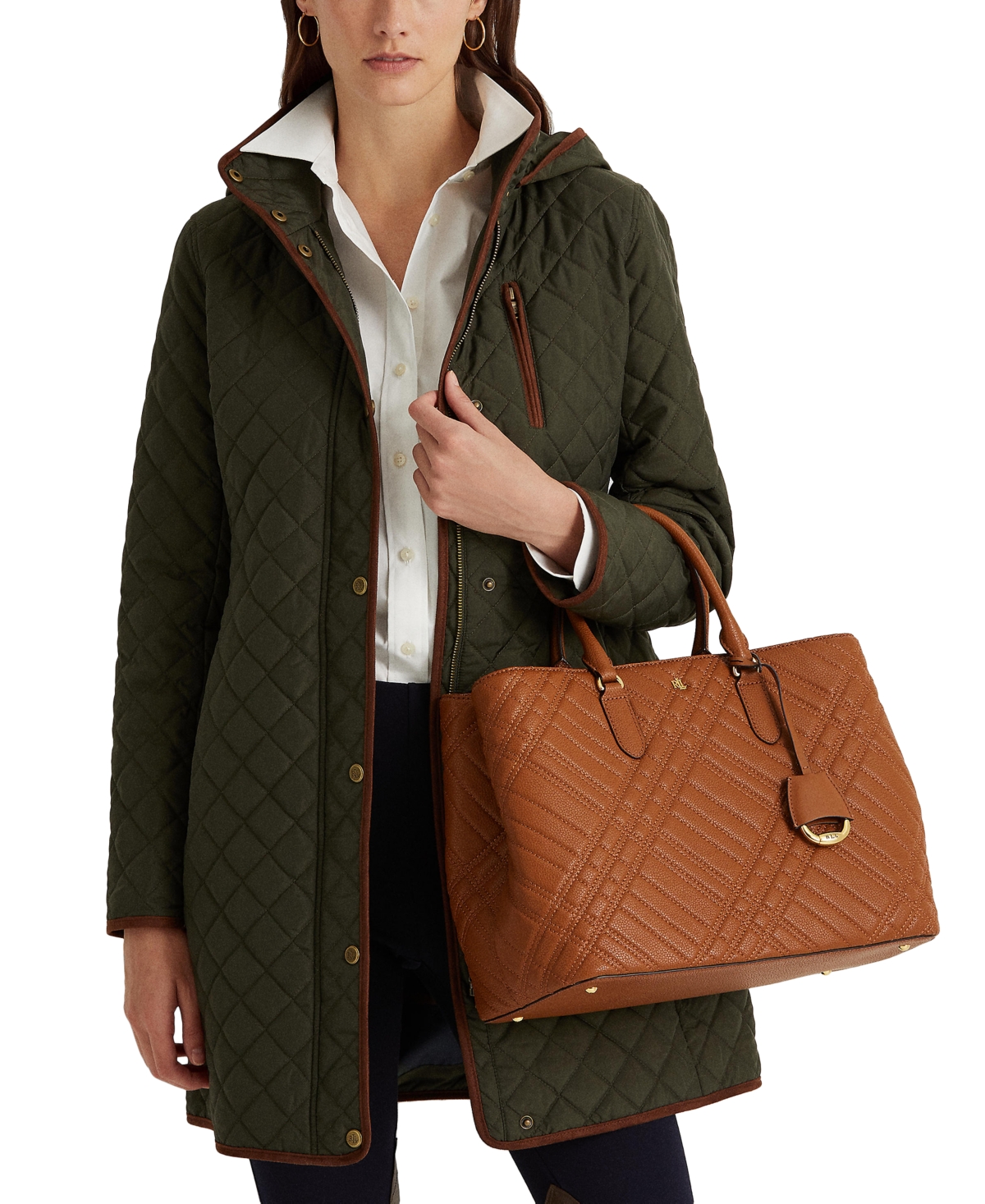 Lauren ralph lauren plus size quilted coat top