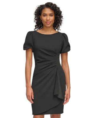 DKNY - Women's Bubble-Sleeve Ruched Dress