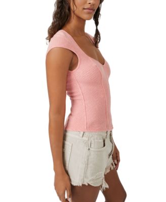 Women's Boss Babe Ribbed-Knit Corset Tank Top