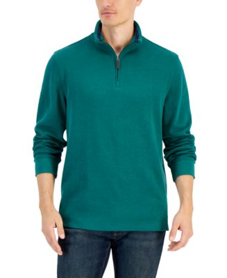 Club Room Men's Solid Classic-Fit French Rib Quarter-Zip Sweater ...