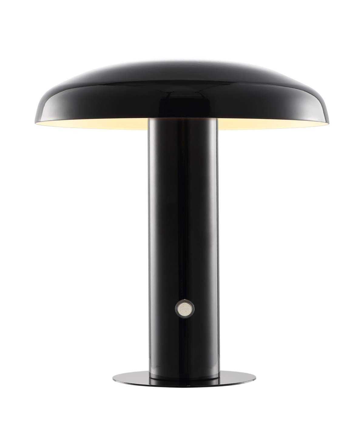 Jonathan Y Suillius 11" Contemporary Bohemian Rechargeable, Cordless Iron Integrated Led Mushroom Table Lamp In Black