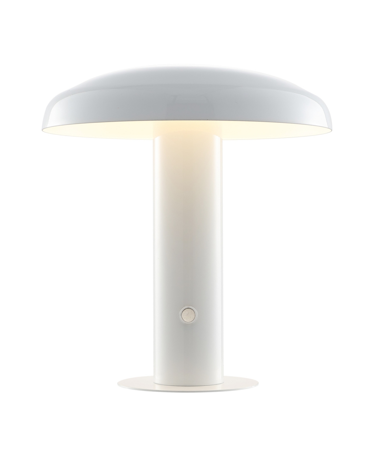 Jonathan Y Suillius 11" Contemporary Bohemian Rechargeable, Cordless Iron Integrated Led Mushroom Table Lamp In White