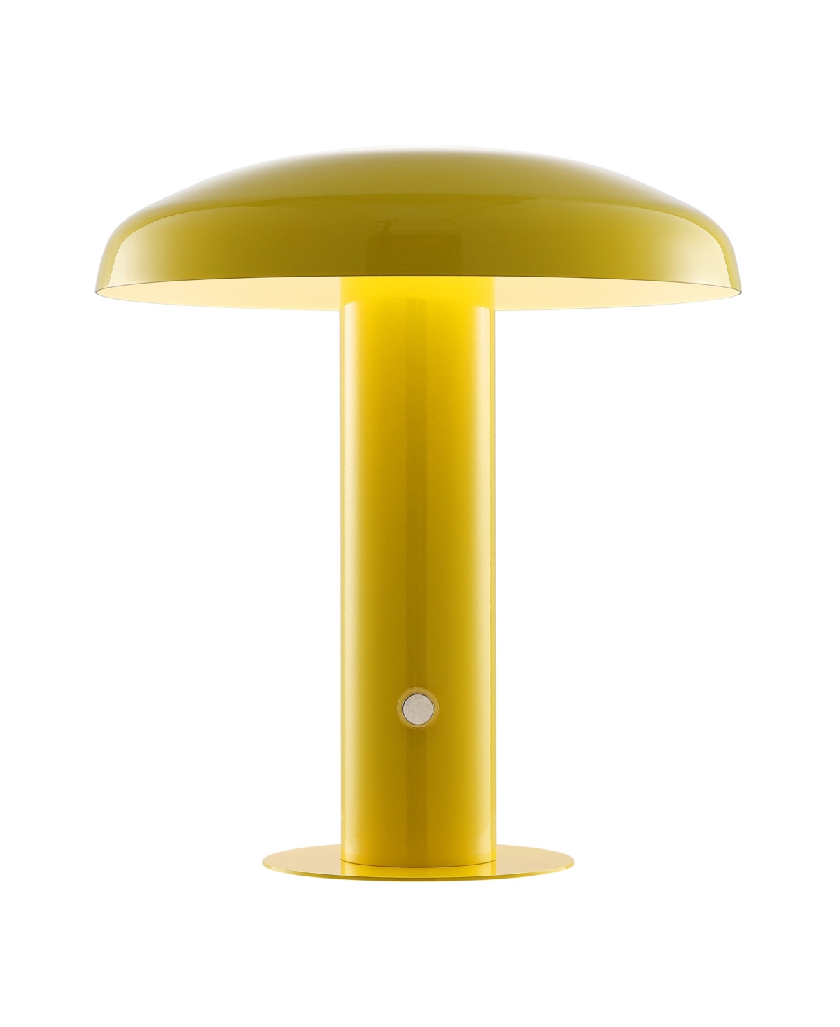 Shop Jonathan Y Suillius 11" Contemporary Bohemian Rechargeable, Cordless Iron Integrated Led Mushroom Table Lamp In Yellow