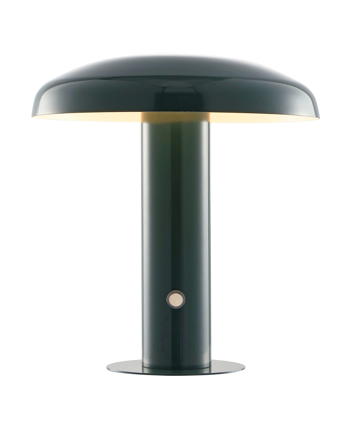 Jonathan Y Suillius 11" Contemporary Bohemian Rechargeable, Cordless Iron Integrated Led Mushroom Table Lamp In Forest Green