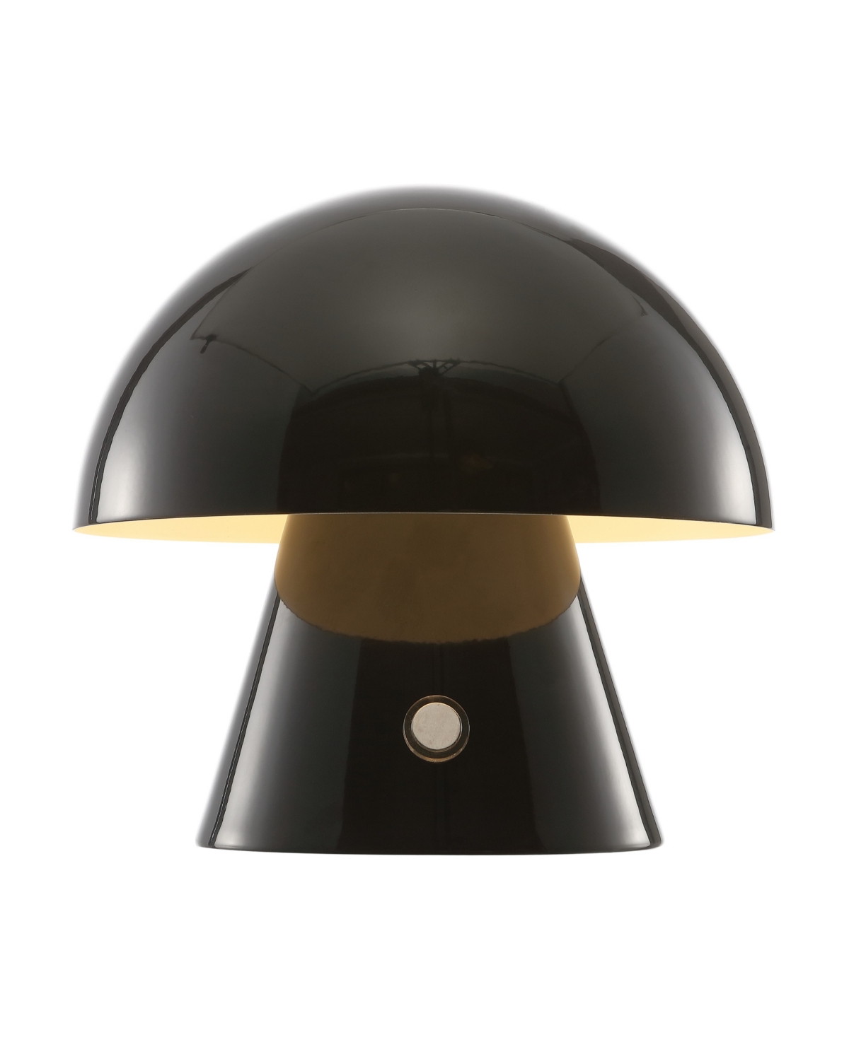 Jonathan Y Porcini 7" Contemporary Bohemian Rechargeable, Cordless Iron Integrated Led Mushroom Table Lamp In Black