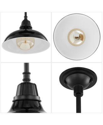 Jasper 12.25" 1-Light Farmhouse Industrial Indoor, Outdoor Iron LED Pendant