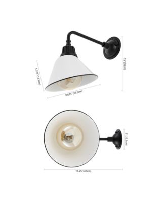 Croydon 9.63" 1-Light Farmhouse Industrial Indoor, Outdoor Iron LED Gooseneck Arm Outdoor Sconce