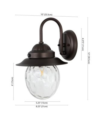 Rodanthe 8.25" 1-Light Farmhouse Industrial Iron, Glass Outdoor LED Sconce