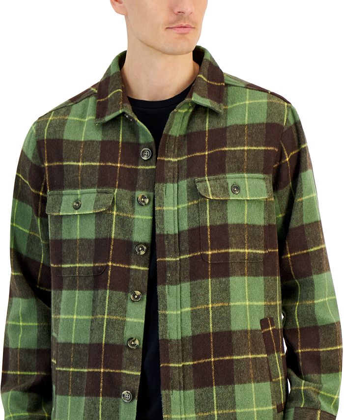 Club Room Men's Rob Plaid Button-Front Shirt-Jacket, Created for Macy's ...