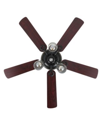 Lucas 52" 3-Light Rustic Industrial Iron, Wood, Seeded Glass Mobile-App, Remote-Controlled LED Ceiling Fan