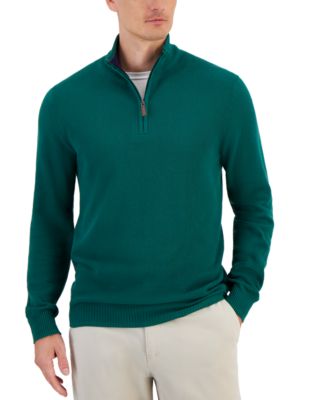 Club Room Men's Quarter-Zip Textured Cotton Sweater, Created for